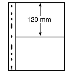 OPTIMA Plastic Pockets, 2-way division, clear