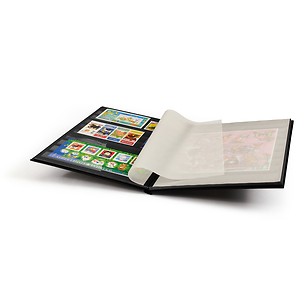 BASIC A4  Stockbook, 16 black pages, hard cover, black