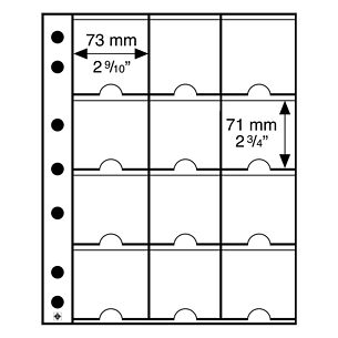 GRANDE Plastic Stock Pages with 12 spaces for 2.5'x2.5' Coin Holders