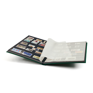 BASIC A4  Stockbook, 32 black pages, hard cover, green