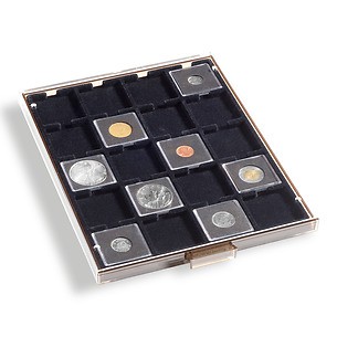 Coin Box with 20 square compartments up to 2' (50 mm) Ï, black insert