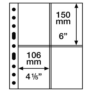 GRANDE Sheets, four-way division for postcards, clear