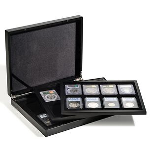 VOLTERRA TRIO DE LUXE Display Coin Case for Certified Coin Slabs