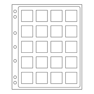 ENCAP Clear Pages  for 15 Square coin capsules QUADRUM 52 x 52