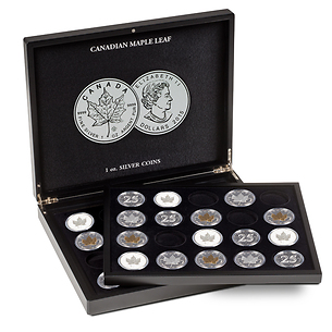 VOLTERRA Display Coin Case for 20 Canadian Maple Leaf Silver Dollars