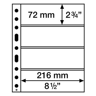 SH 312 plastic sheets, 4 horizontal pockets for banknotes, PP, clear, pack of 50