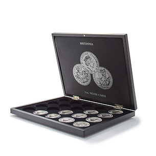 VOLTERRA UNO Display Coin Case for 20 Britannia 1 oz. Silver Coins in Capsules