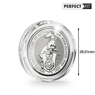 ULTRA coin capsules Perfect Fit for 2 oz. Queen's Beasts Silver (38,61 mm), pack of 10