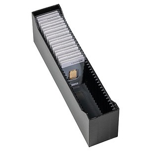 LOGIK archive box for 40 gold bars in blister packaging or CoinCards, upright format bla