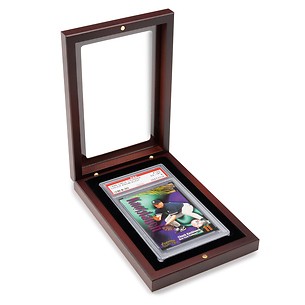 VOLTERRA Box for one PSA holder, mahogany wood-grain finish, glass lid