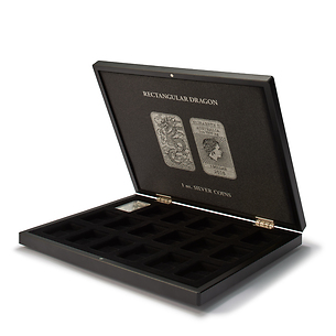 VOLTERRA UNO Presentation Case for 18 Silver Dragon rectangular coins in capsules