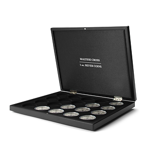 VOLTERRA UNO Presentation Case for 20 Silver Coins Maltese Cross in Capsules