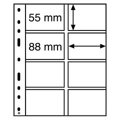 4 pockets, divided (for 8 business or phone cards)