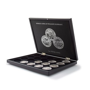 Display Coin Case for 20 Somalia Elephant Silver Coins 1 oz. in Capsules