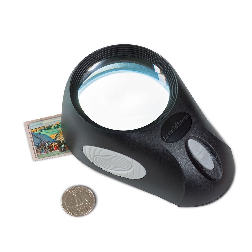 Magnifying Glass: 5X + 11X with 8 LED Lights - Hold or Stand – Penny Presses