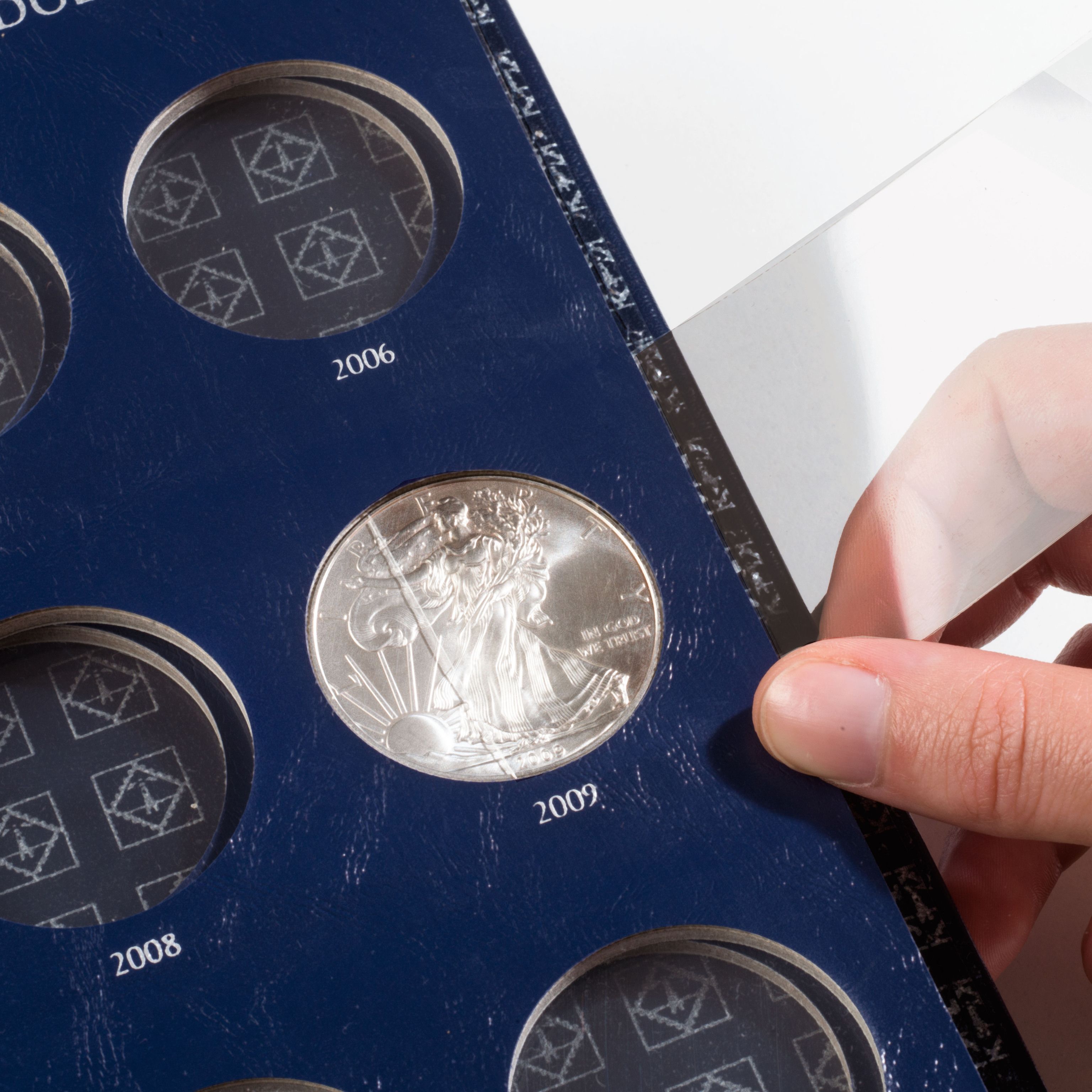 VISTA American Eagle Silver Dollars coin album with slipcase at