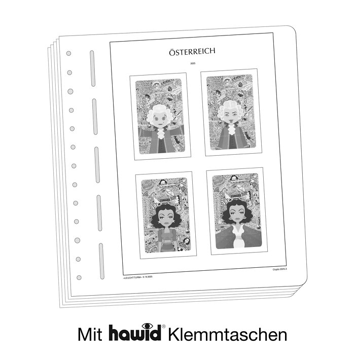 Lighthouse supplement with stamp mounts Austria Crypto-mounts 2025