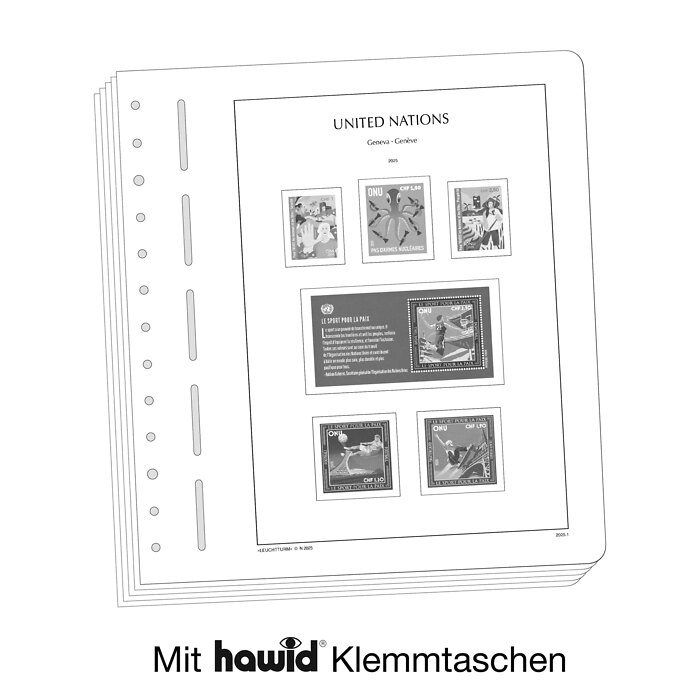 Lighthouse supplement with stamp mounts UNO Geneva 2025