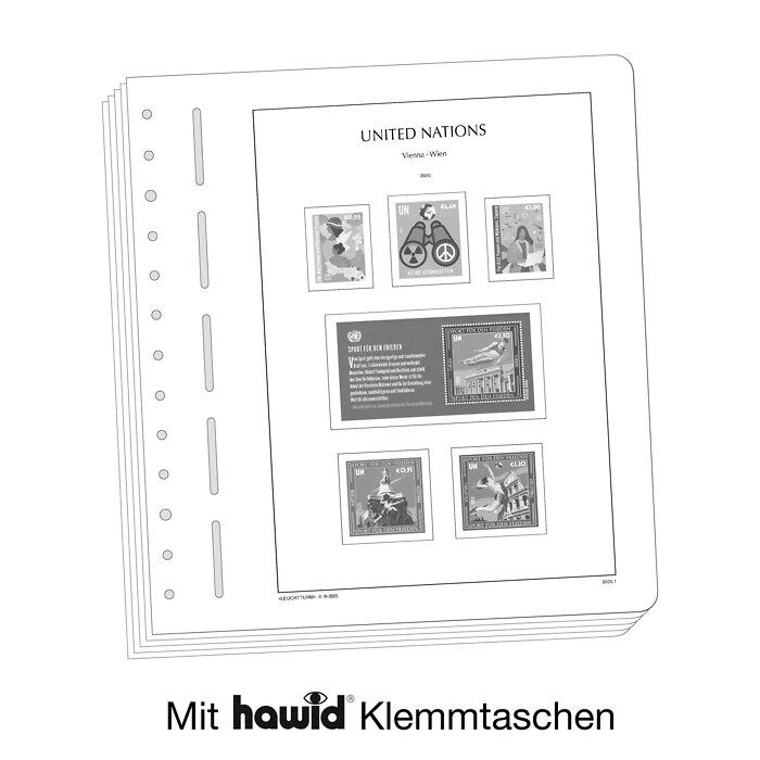 Lighthouse supplement with stamp mounts UNO Vienna 2025
