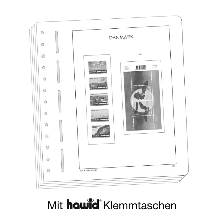 Lighthouse supplement with stamp mounts Denmark 2025