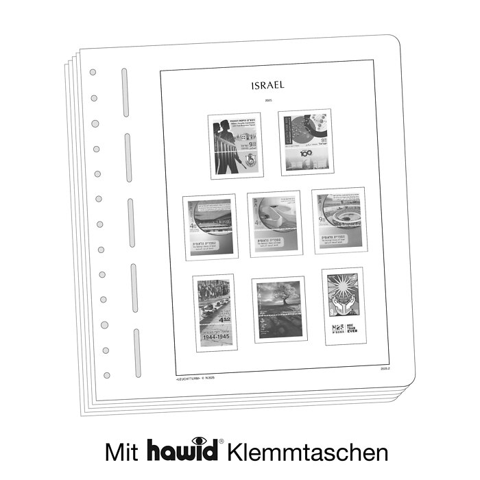 Lighthouse supplement with stamp mounts Israel (with Tabs) 2025