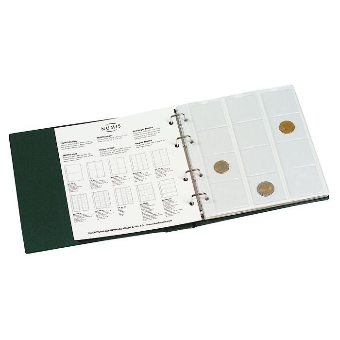 NUMIS Coin Album including 5 pockets, green