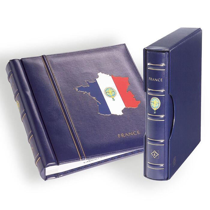 Turn-bar Binder PERFECT DP, classic design, 'FRANCE' imprint, incl. slipcase, blue