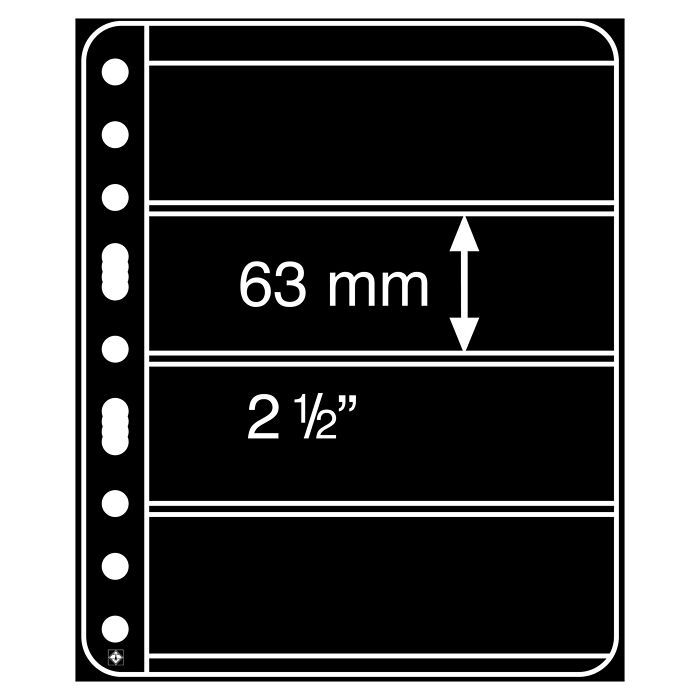 Plastic Pockets, extra strong film, 4-way division, black