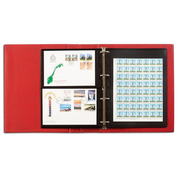 VARIO F Padded Ring Binder with Slipcase, Red