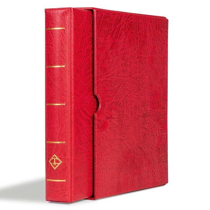 VARIO F Padded Ring Binder with Slipcase, Red