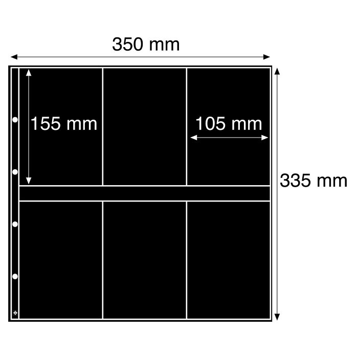 Plastic Pockets for New Postcards, portrait, black