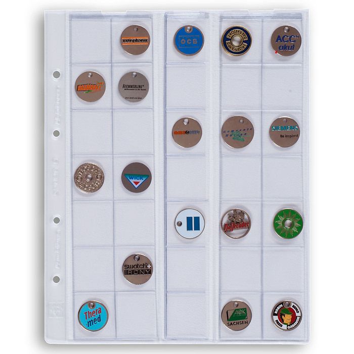 OPTIMA Coin Sheets for 35 coins up to 27 mm, clear