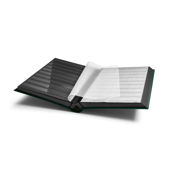 'COMFORT'  A4 Stockbook, 64 black pages, padded cover, green