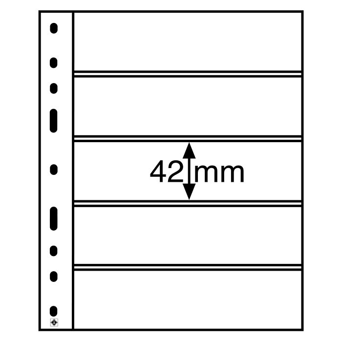 OPTIMA Plastic Pockets, 5-way division, clear