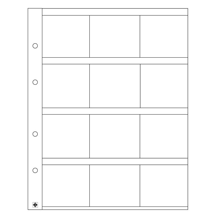 OPTIMA  Coin Sheets for 12 Coin Holders (50x50 mm), clear