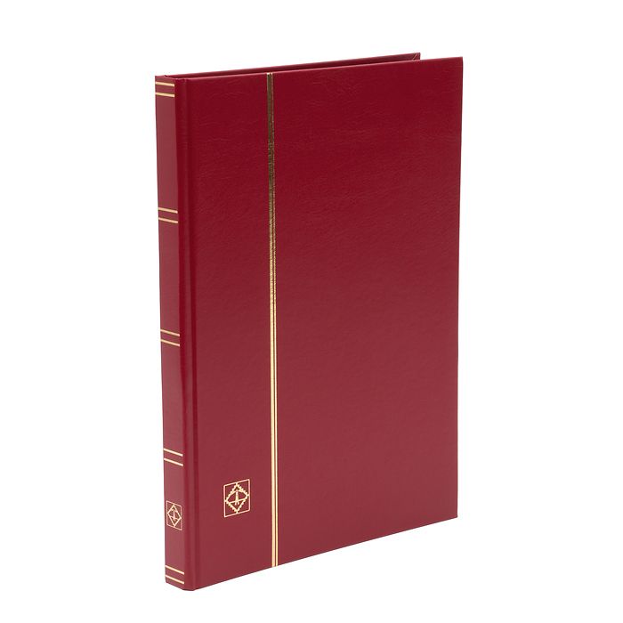 BASIC A4  Stockbook, 32 black pages, hard cover, red