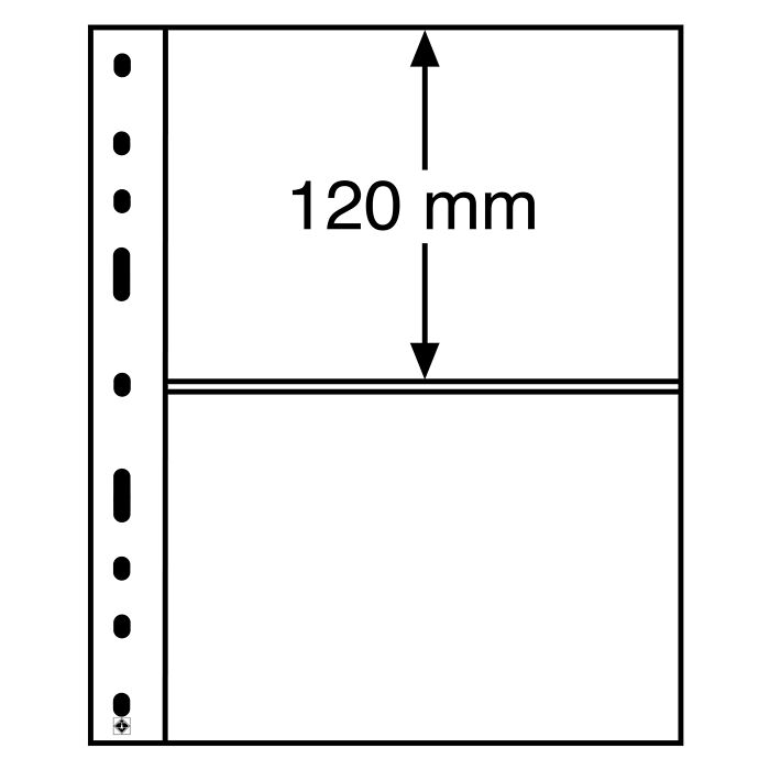 OPTIMA Plastic Pockets, 2-way division, clear