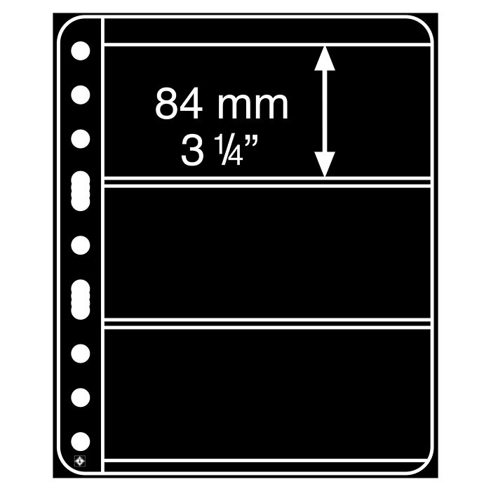 Plastic Pockets, extra strong film, 3-way division, black