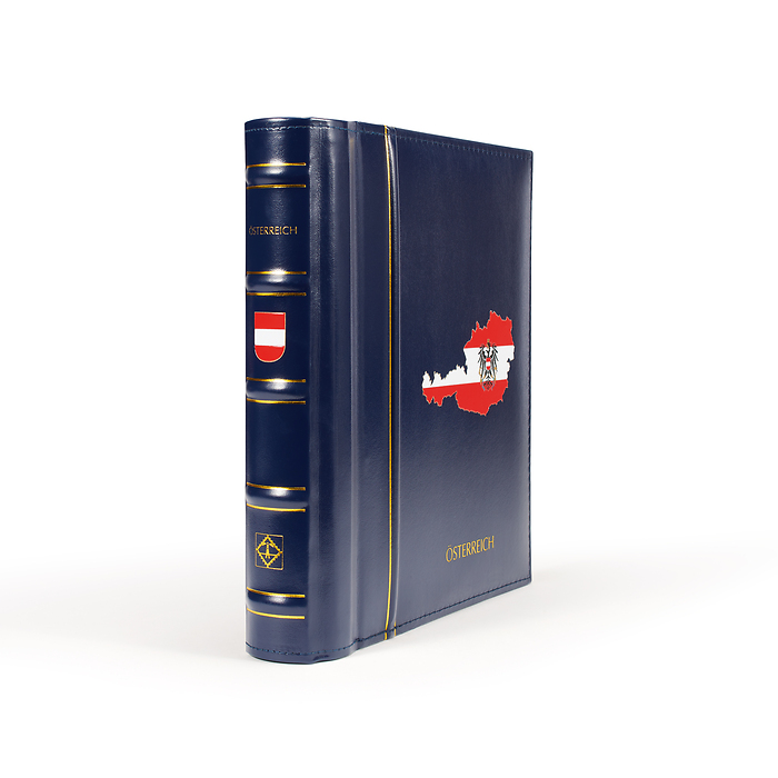 Turn-bar Binder PERFECT DP, classic design, 'AUSTRIA' imprint, incl. slipcase, blue