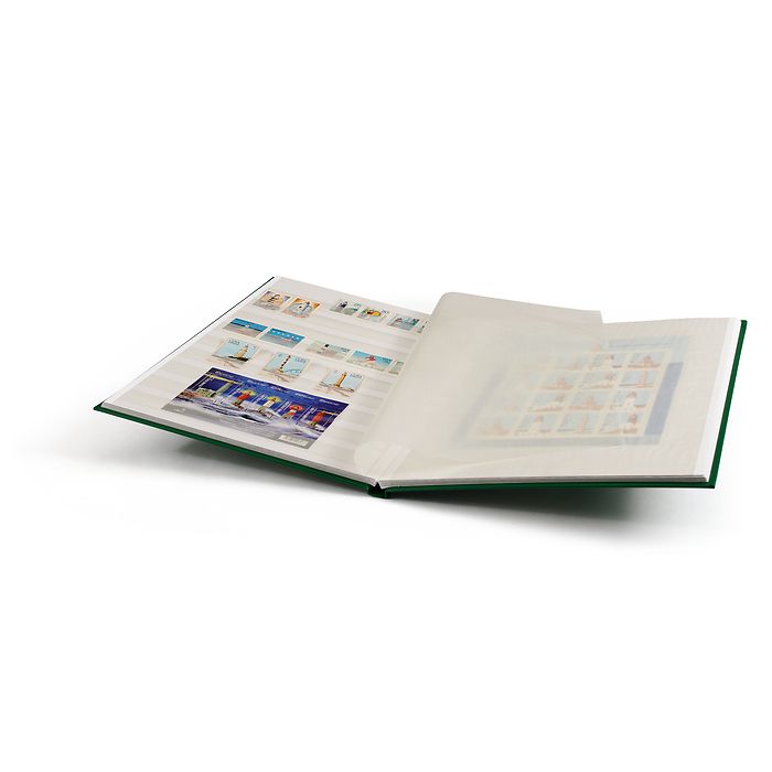 BASIC A4 Stockbook, 16 white pages, non-padded cover, green