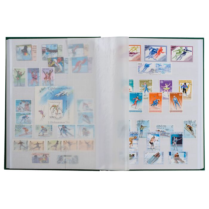 BASIC A4 Stockbook, 16 white pages, non-padded cover, green