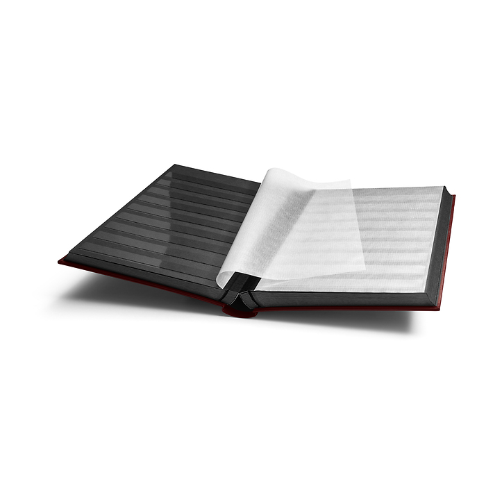 'COMFORT'  A4 Stockbook, 64 black pages, padded cover, red