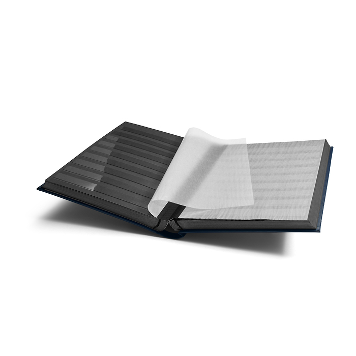 'COMFORT'  A4 Stockbook, 64 black pages, padded cover , blue