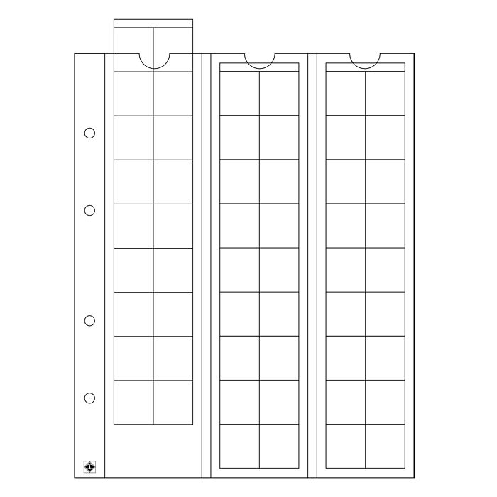 OPTIMA  Coin Sheets for 54 coins up to 20 mm, clear