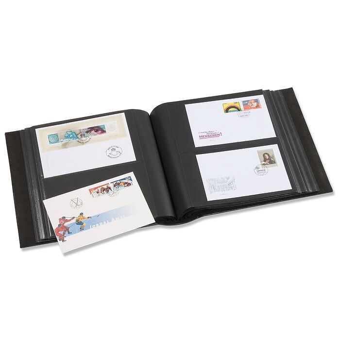 Album for 200 FDCs or letters up to 195x130 mm,  including slipcase, green