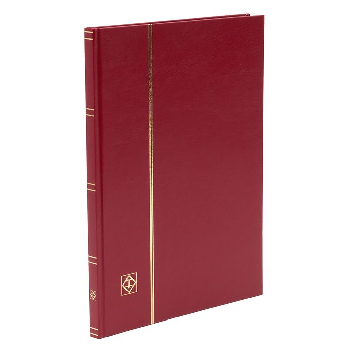 BASIC A4  Stockbook, 16 black pages, hard cover, red