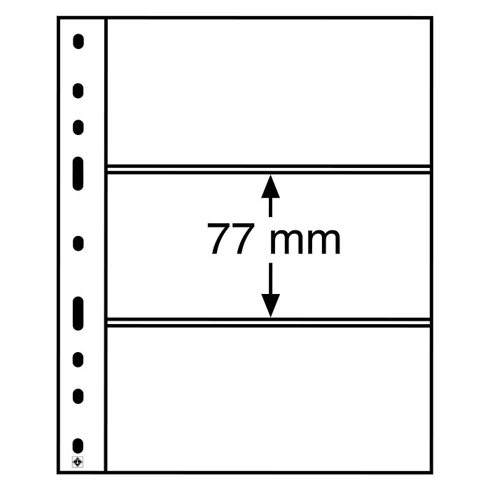 OPTIMA Plastic Pockets, 3-way division, clear