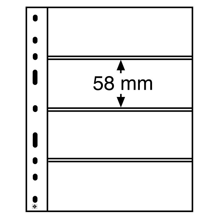 OPTIMA Plastic Pockets, 4-way division, clear