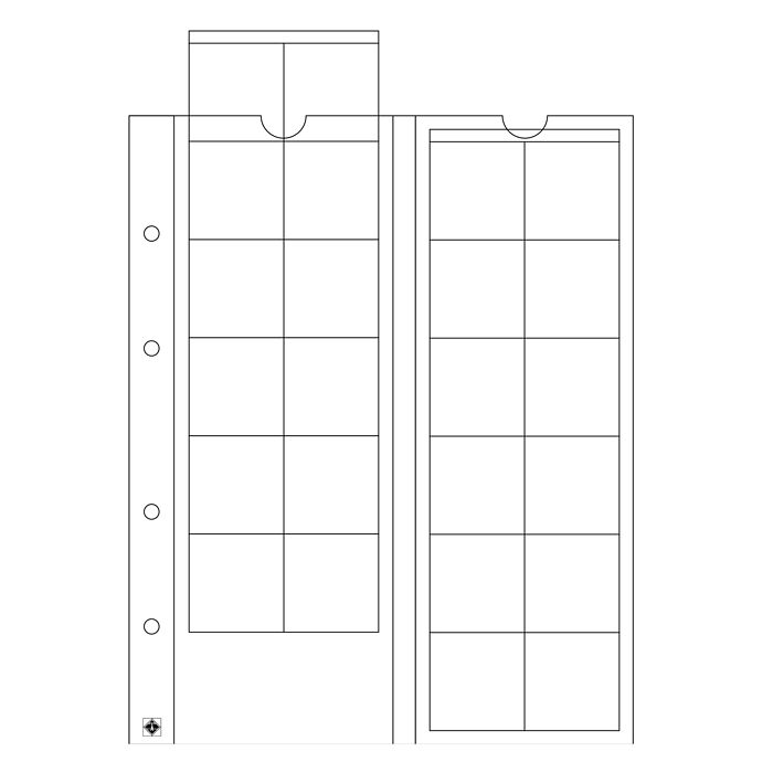 OPTIMA  Coin Sheets for 24 coins up to 34 mm, clear