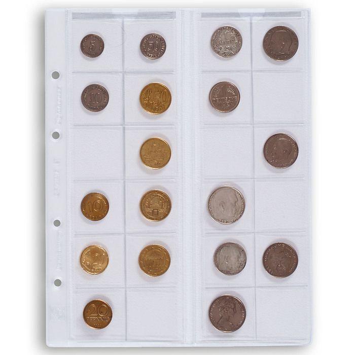 OPTIMA  Coin Sheets for 24 coins up to 34 mm, clear